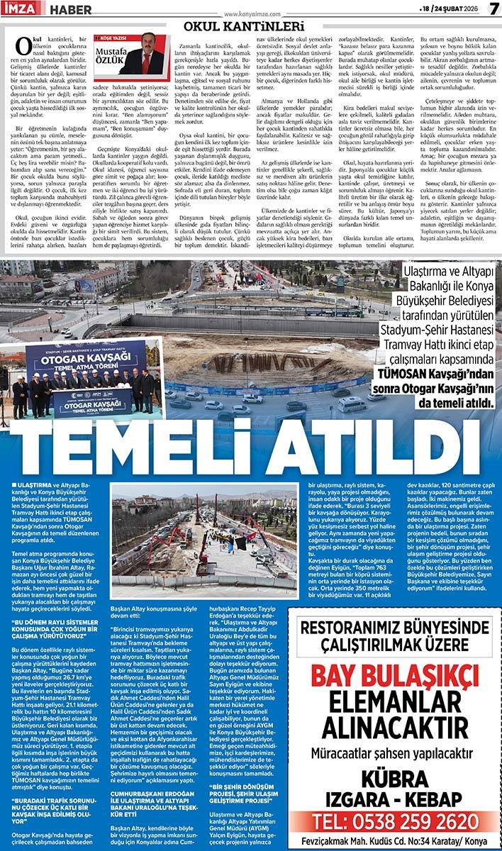 Konya İmza E-GAZETE (18 / 24 Şubat 2026) 7