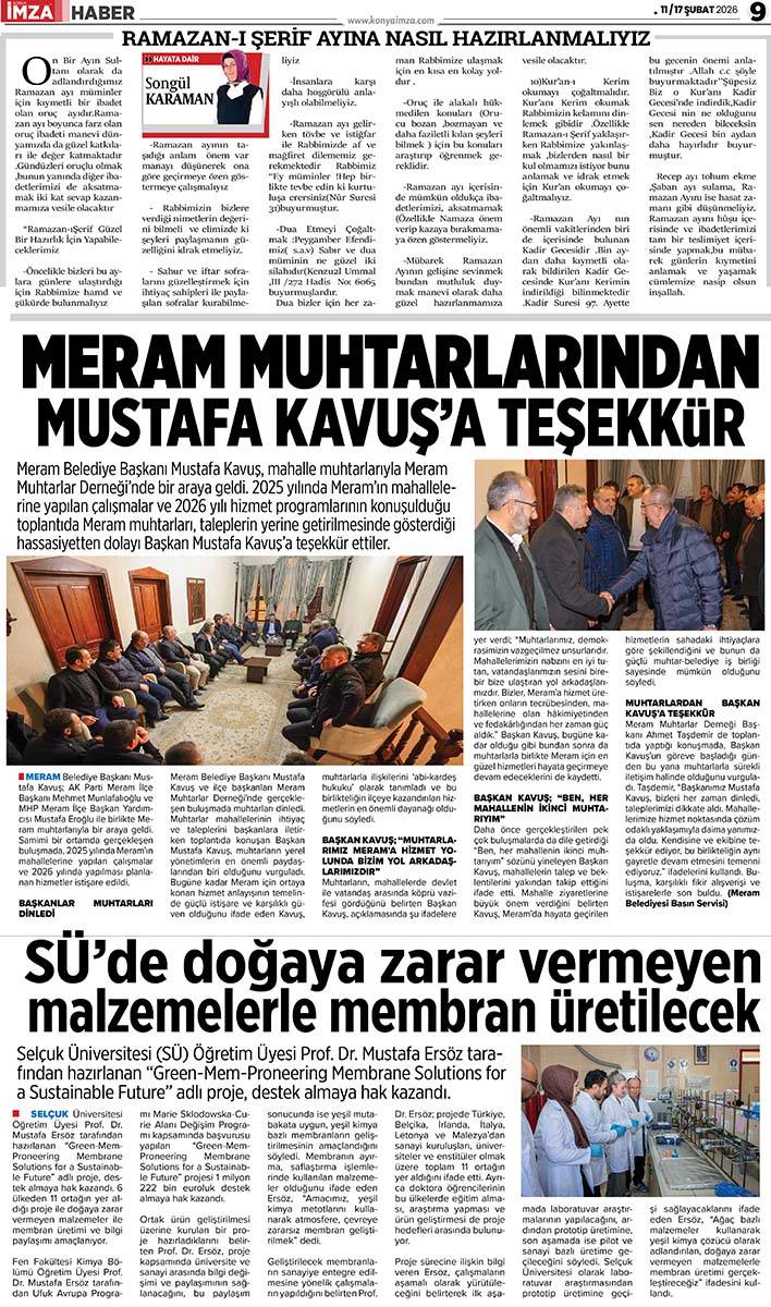 Konya İmza E-GAZETE (11 / 17 Şubat 2026) 9