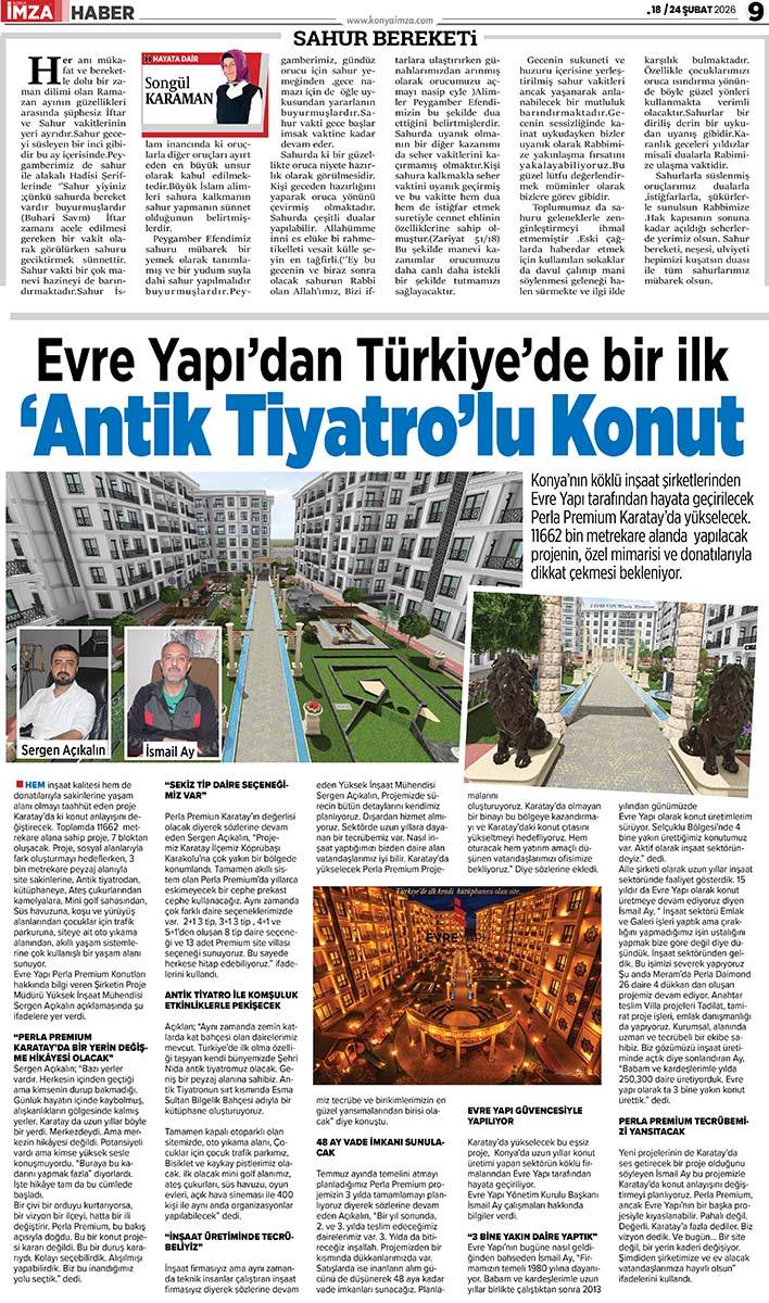 Konya İmza E-GAZETE (18 / 24 Şubat 2026) 9