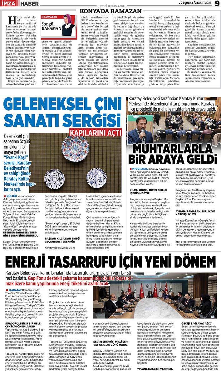 Konya İmza E-GAZETE (25 Şubat / 3 Mart 2026) 9