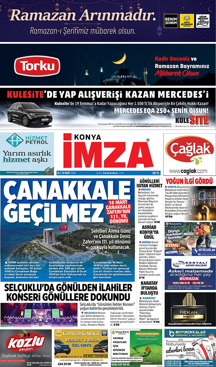 Konya İmza E GAZETE (18 / 24 Mart 2026) 1