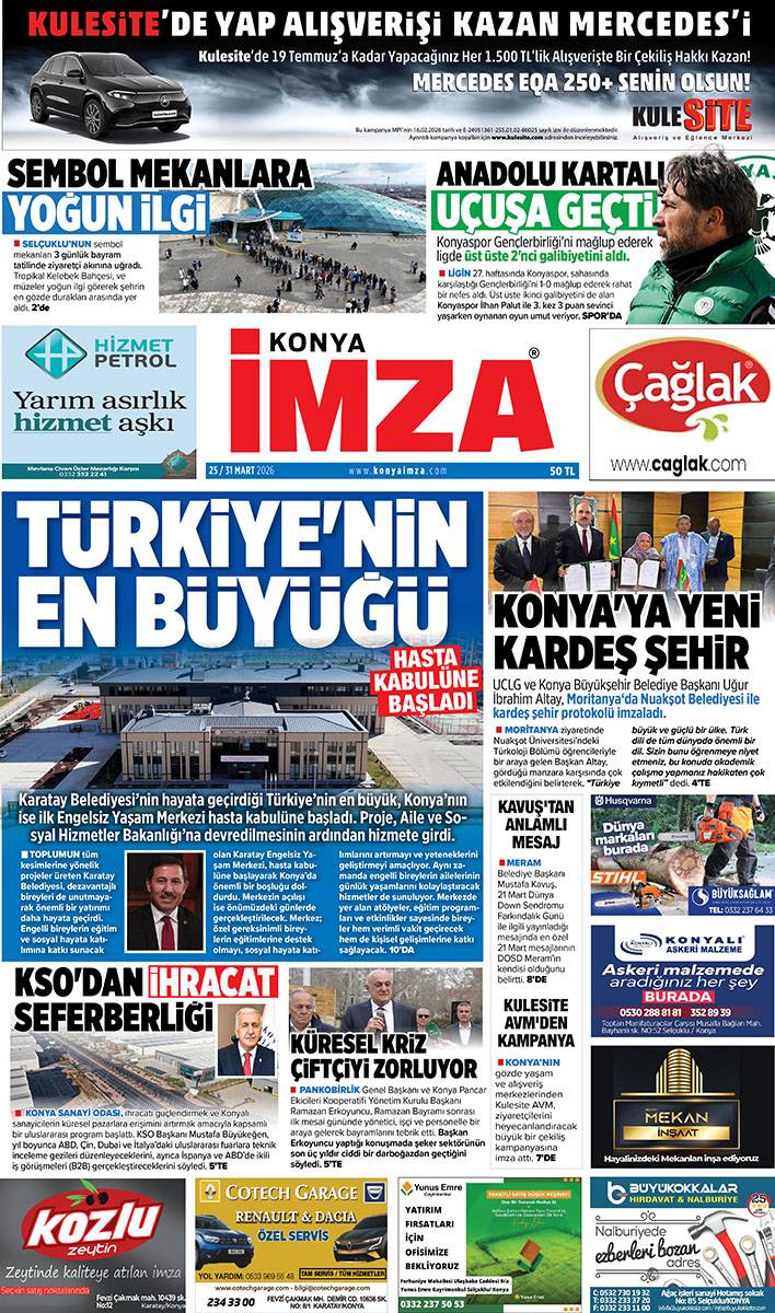 Konya İmza E GAZETE (25 / 31 Mart 2026) 1