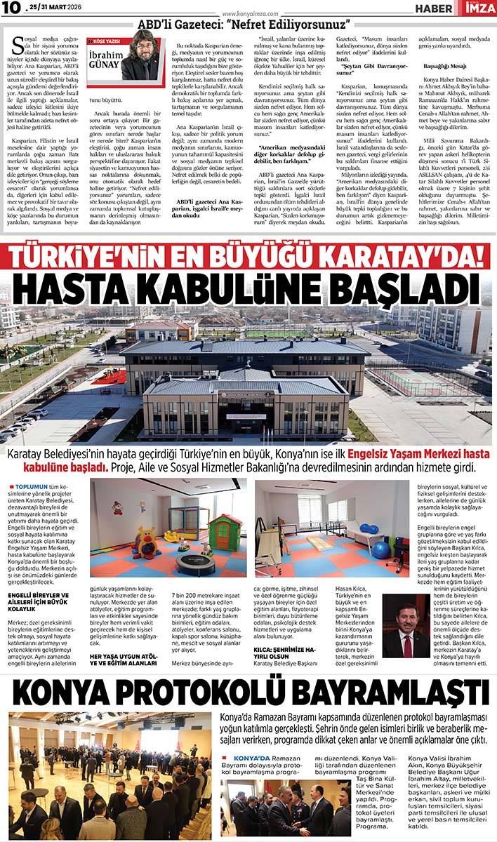 Konya İmza E GAZETE (25 / 31 Mart 2026) 10