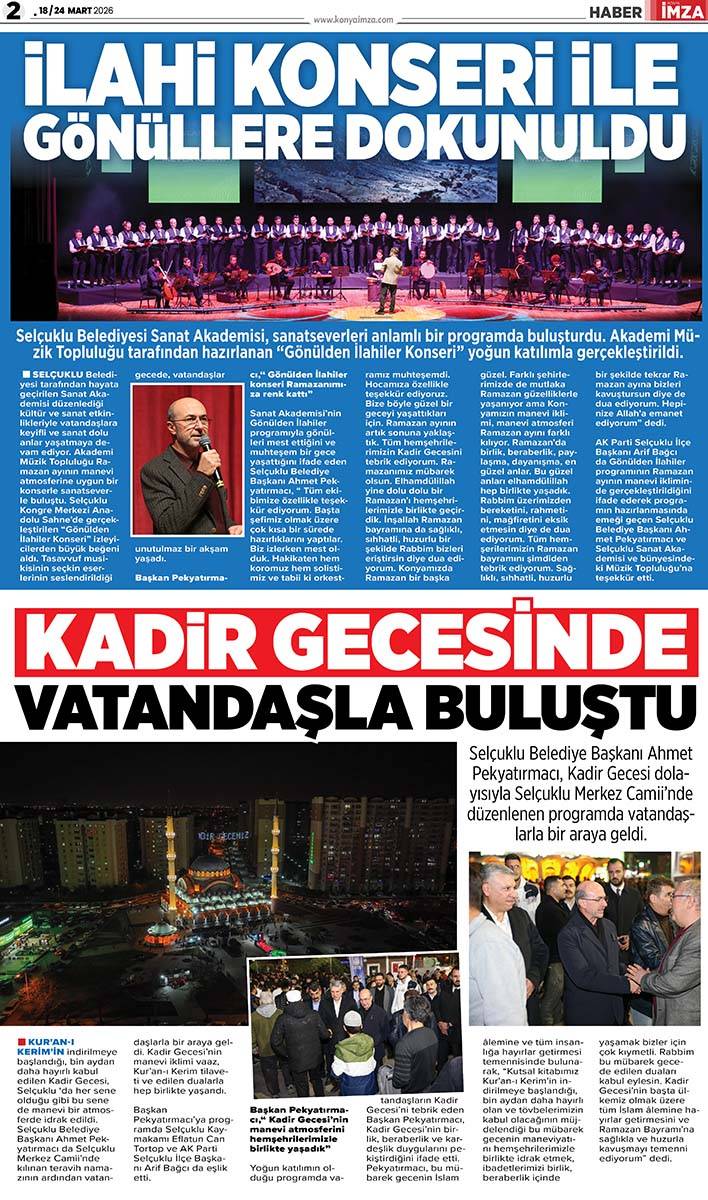 Konya İmza E GAZETE (18 / 24 Mart 2026) 2