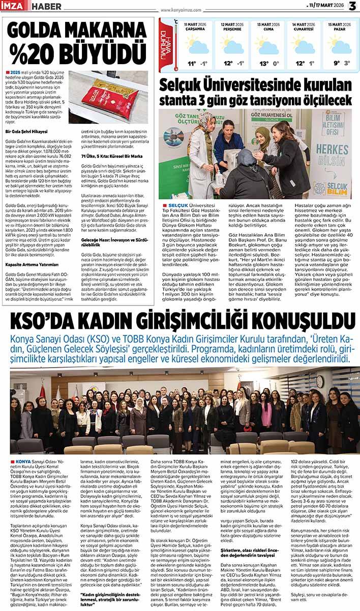 Konya İmza E-GAZETE (11 / 17 Mart 2026) 3