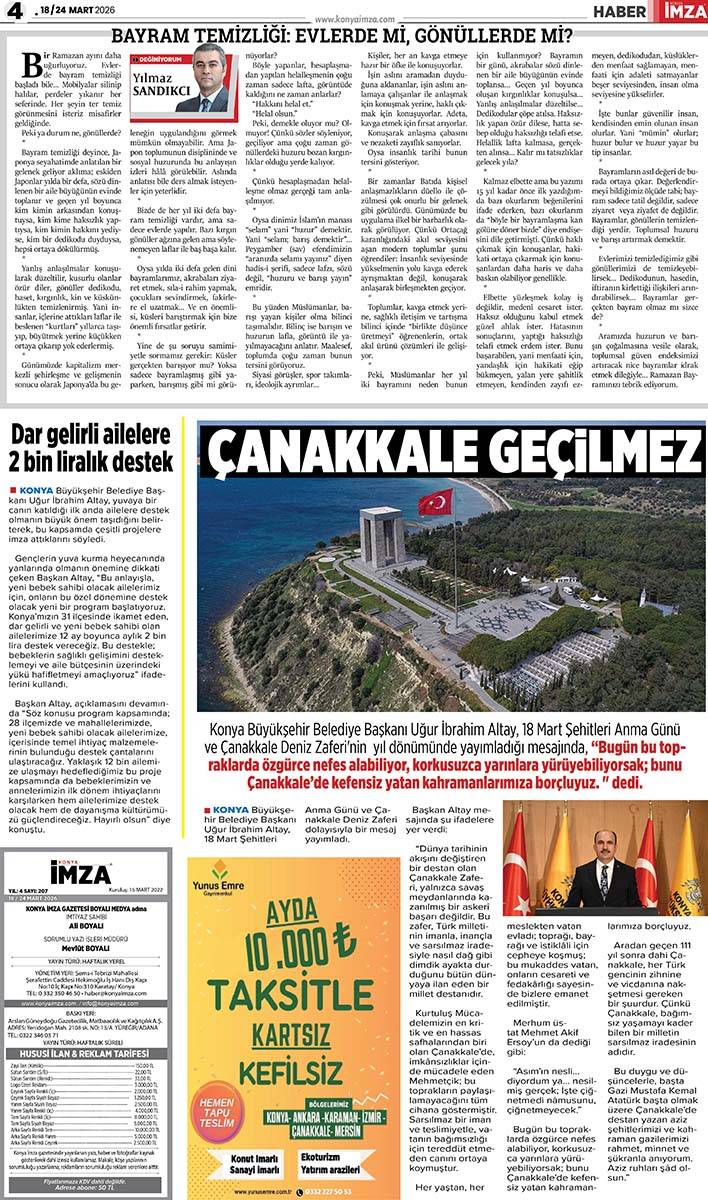 Konya İmza E GAZETE (18 / 24 Mart 2026) 4
