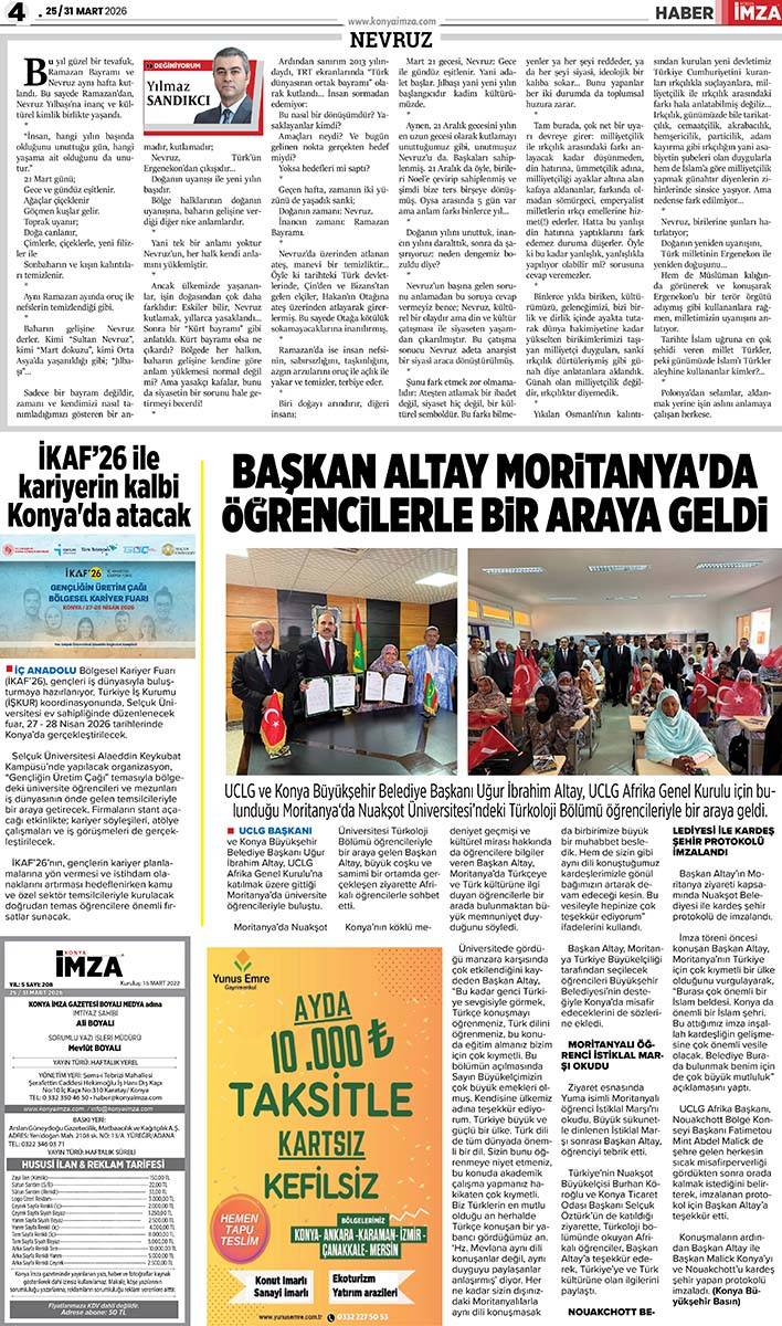 Konya İmza E GAZETE (25 / 31 Mart 2026) 4