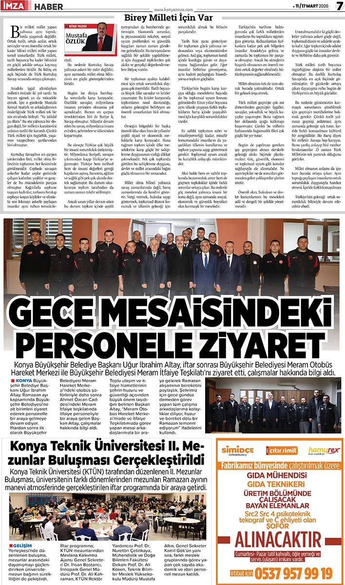 Konya İmza E-GAZETE (11 / 17 Mart 2026) 7