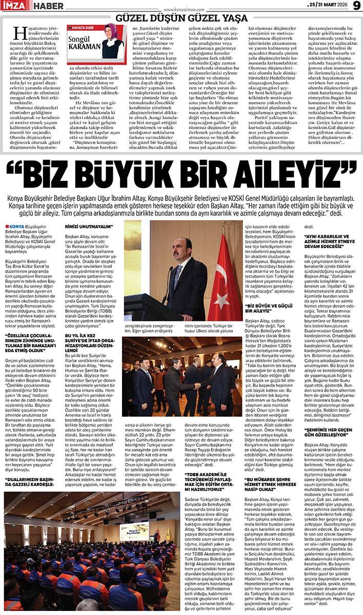 Konya İmza E GAZETE (25 / 31 Mart 2026) 9