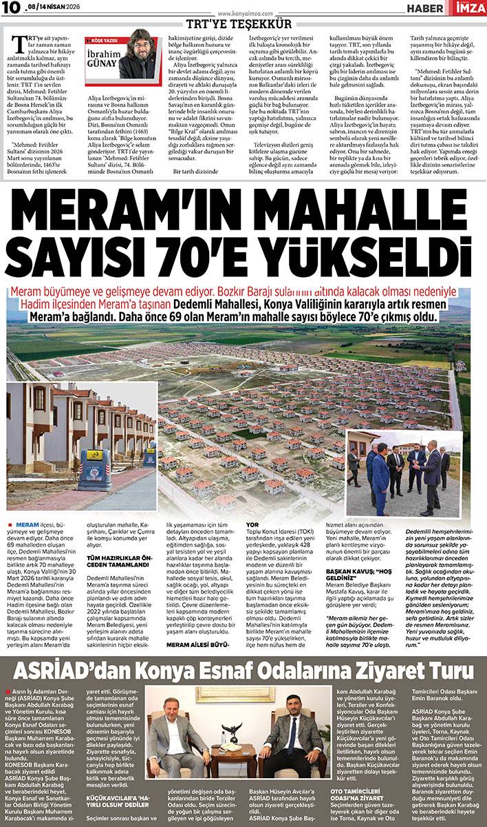 Konya İmza E-Gazete (8 / 14 Nisan 2026) 10