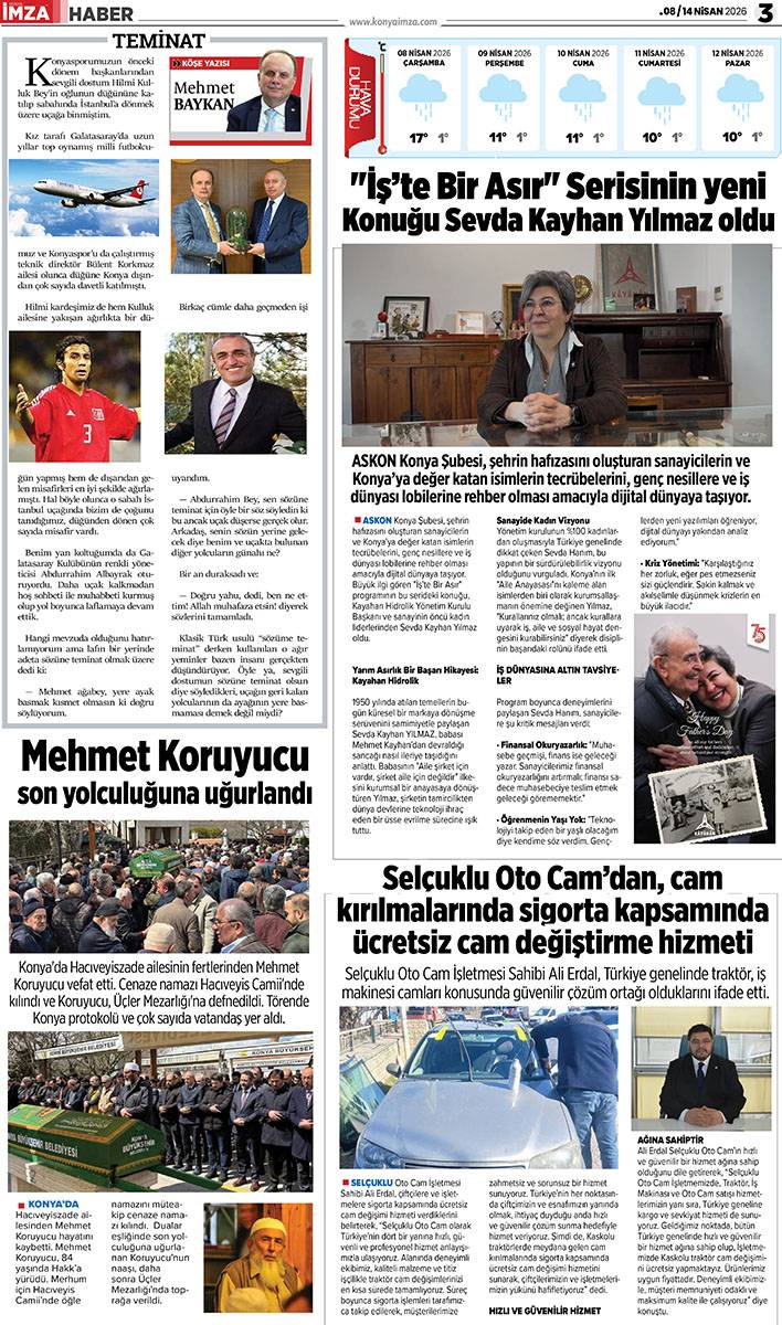 Konya İmza E-Gazete (8 / 14 Nisan 2026) 3