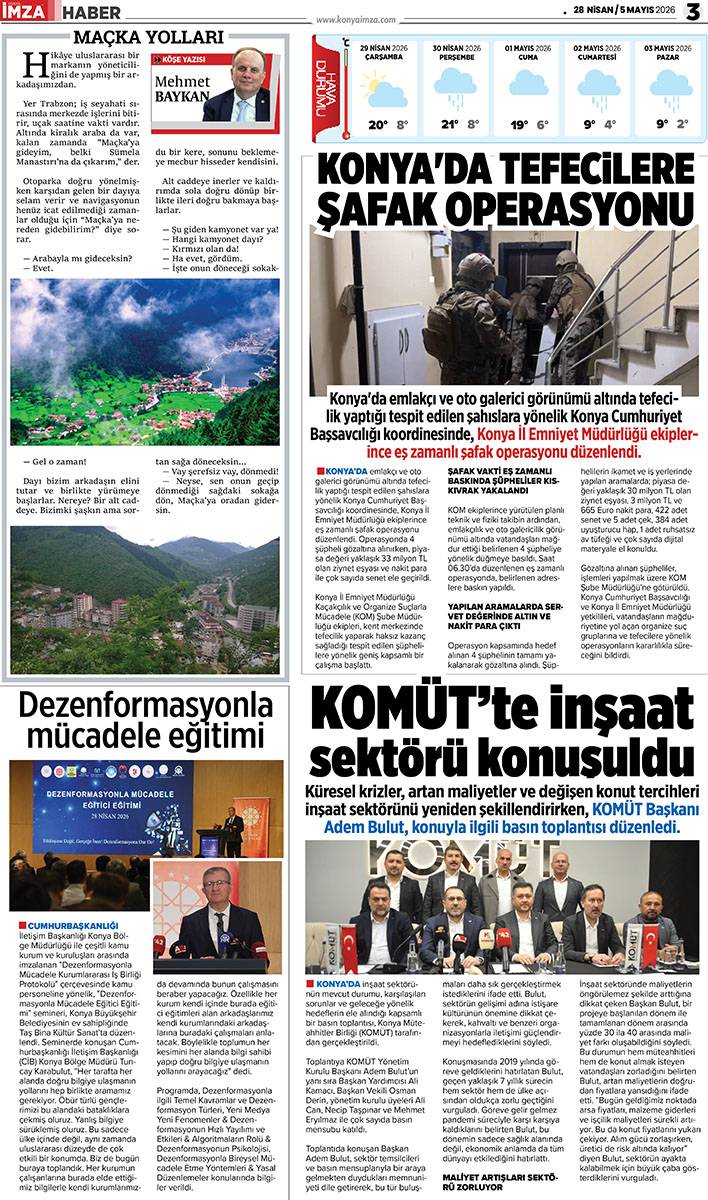 Konya İmza E-Gazete (29 Nisan / 5 Mayıs 2026) 3