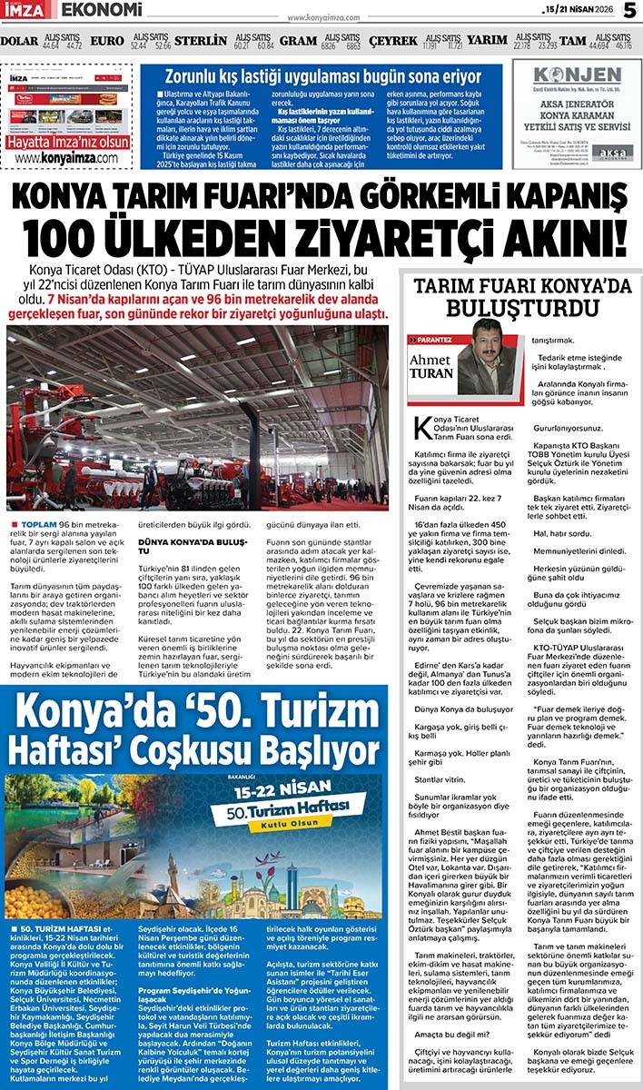 Konya İmza E-Gazete (15 / 21 Nisan 2026) 5