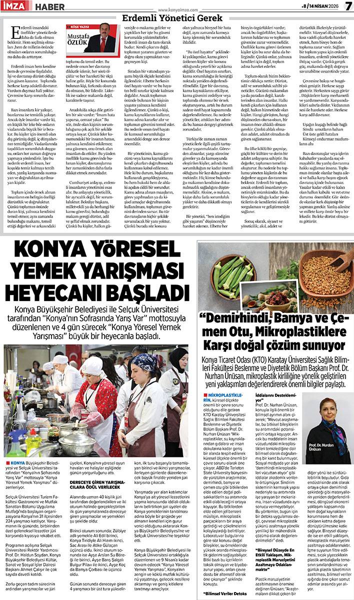 Konya İmza E-Gazete (8 / 14 Nisan 2026) 7
