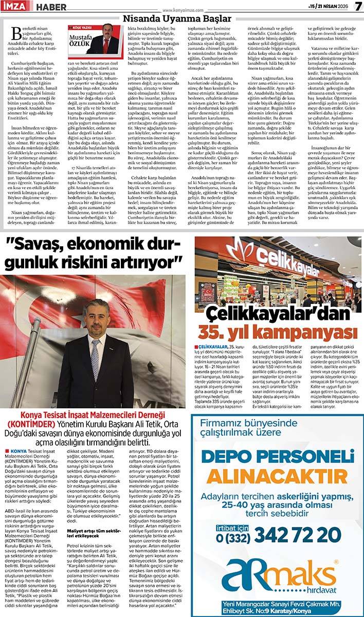 Konya İmza E-Gazete (15 / 21 Nisan 2026) 7