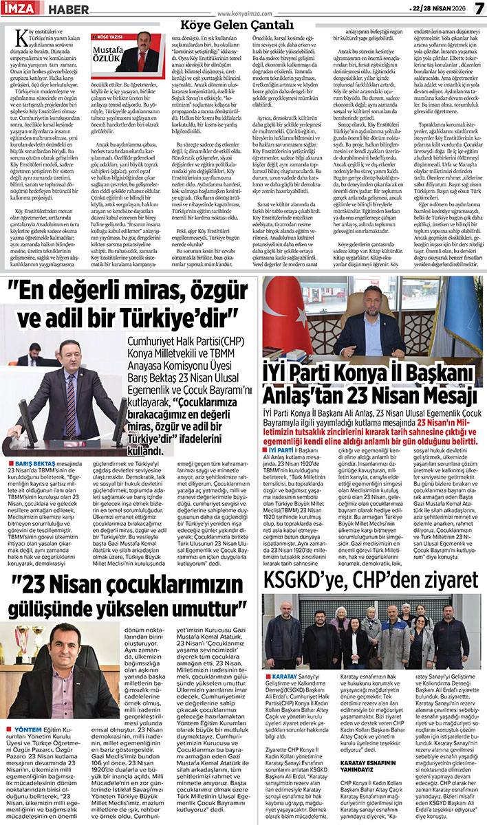Konya İmza E-Gazete (22 / 28 Nisan 2026) 7