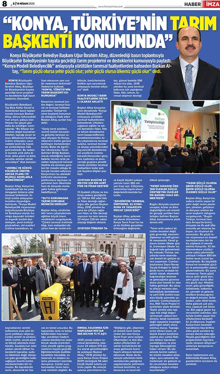 Konya İmza E-Gazete (8 / 14 Nisan 2026) 8