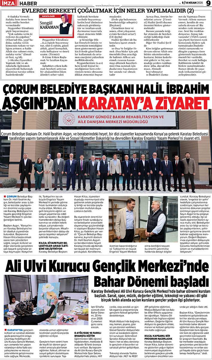 Konya İmza E-Gazete (8 / 14 Nisan 2026) 9