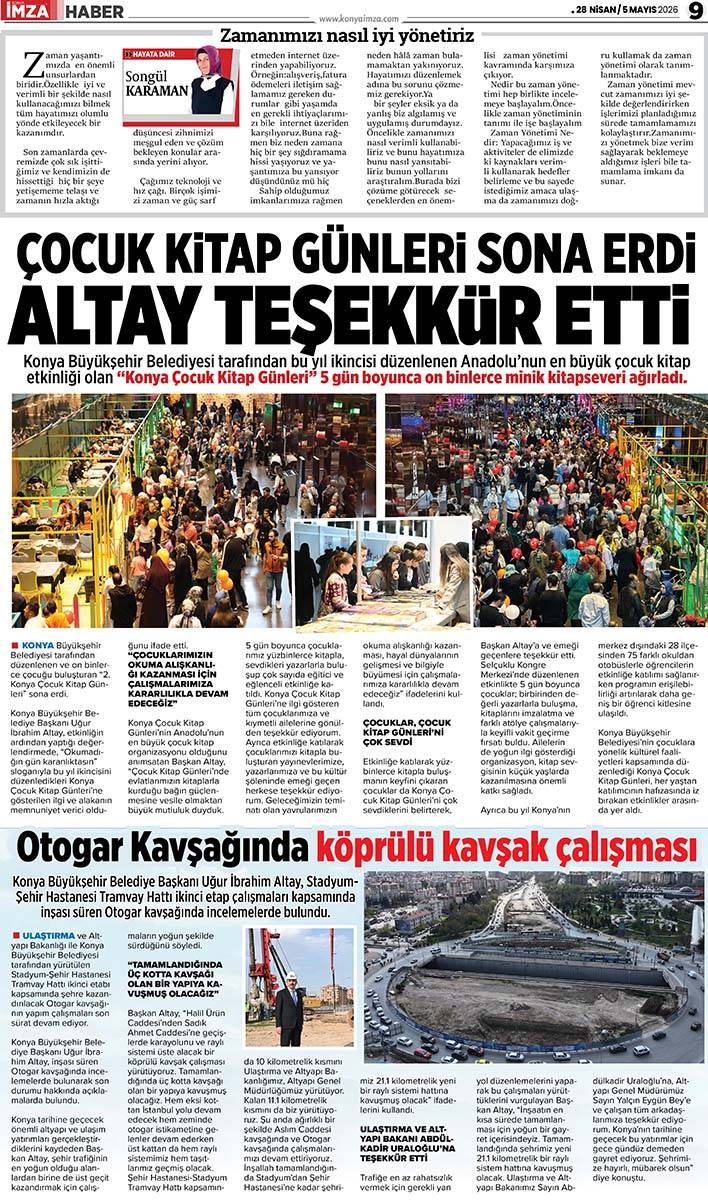 Konya İmza E-Gazete (29 Nisan / 5 Mayıs 2026) 9