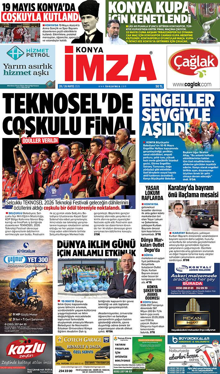 Konya İmza E-GAZETE (20 / 26 Mayıs 2026) 1