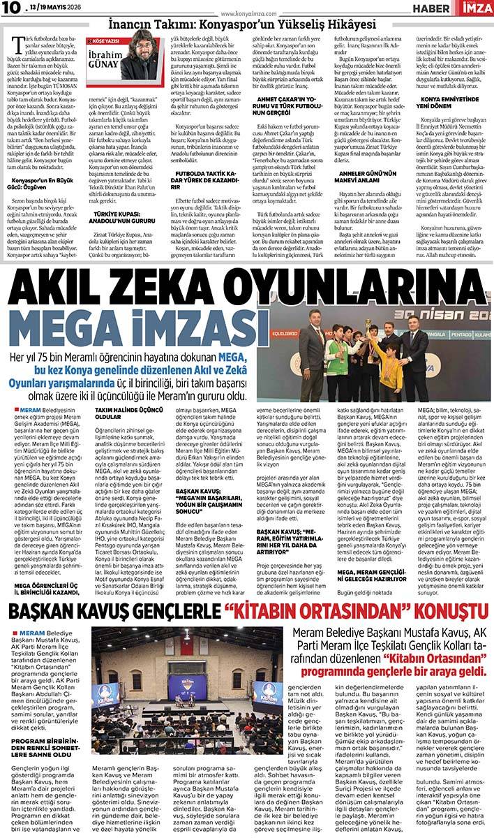 Konya İmza E-GAZETE (13 / 19 Mayıs 2026) 10