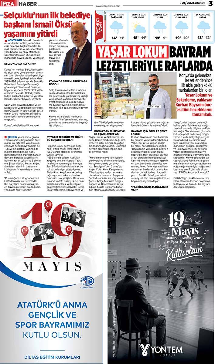 Konya İmza E-GAZETE (20 / 26 Mayıs 2026) 3