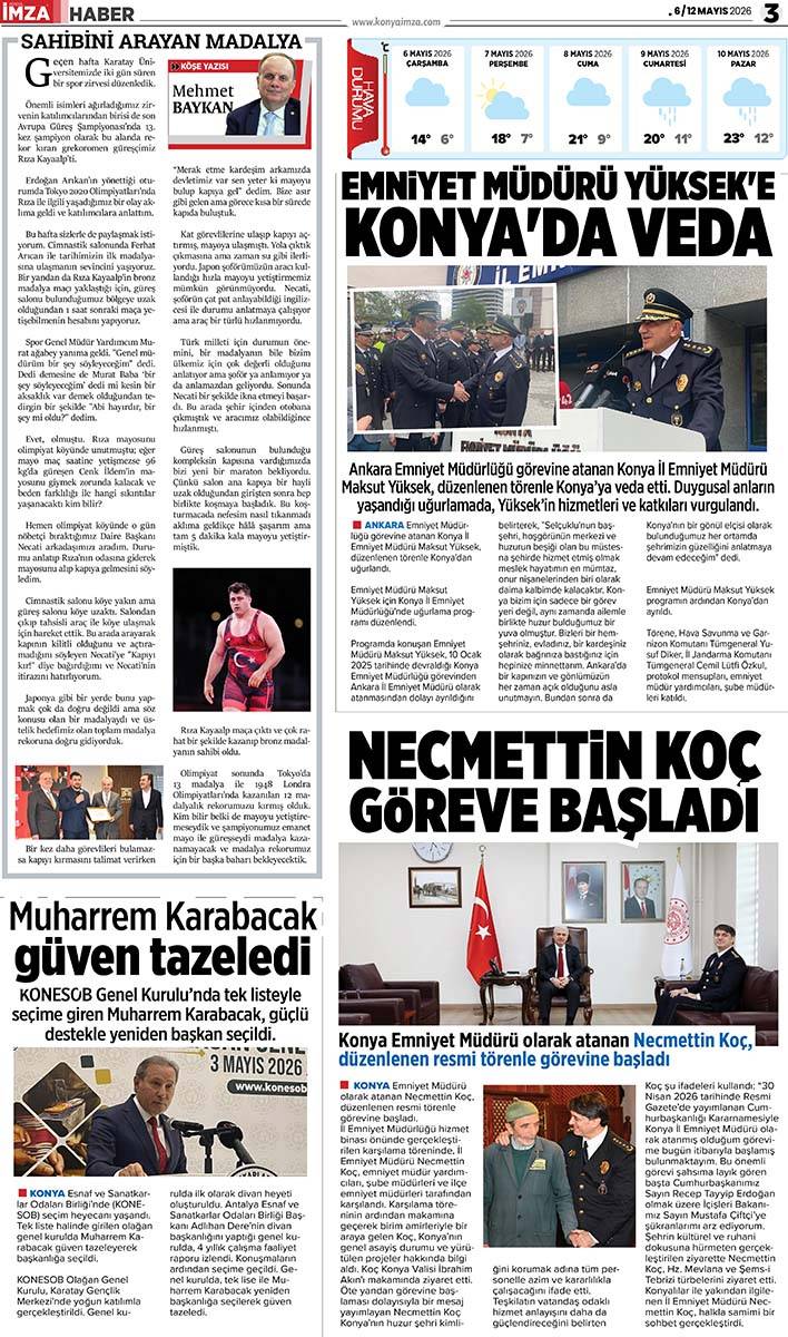 Konya İmza E-GAZETE (6 / 12 Mayıs 2026) 3