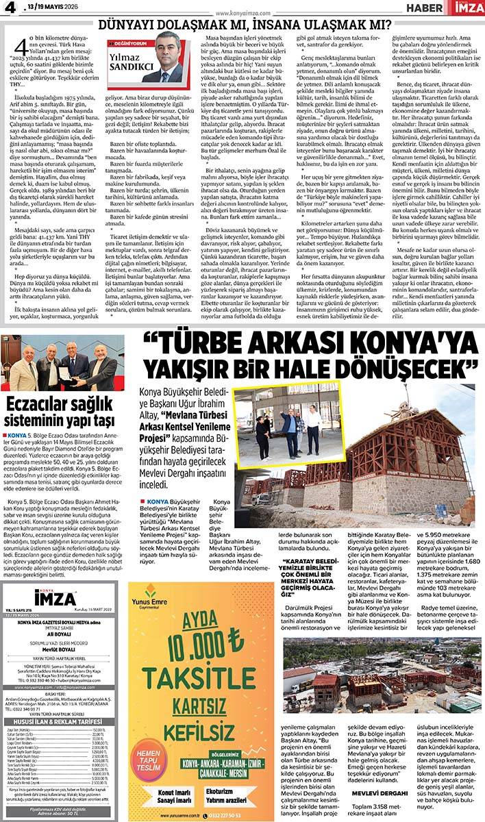 Konya İmza E-GAZETE (13 / 19 Mayıs 2026) 4