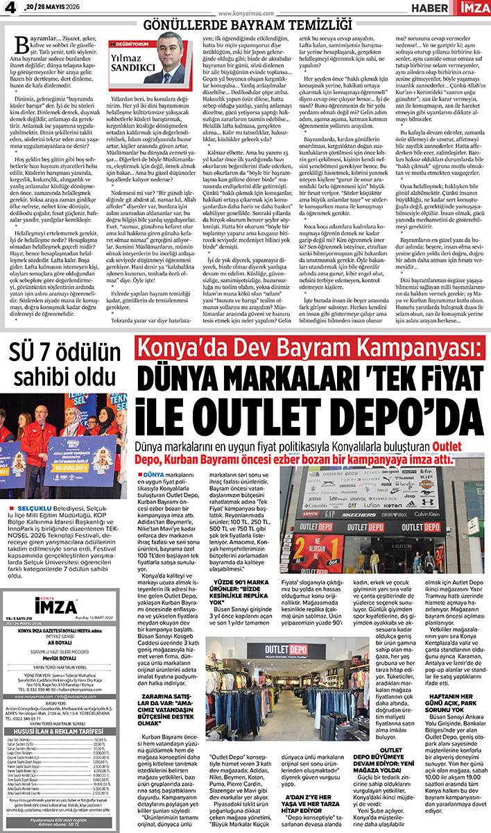 Konya İmza E-GAZETE (20 / 26 Mayıs 2026) 4