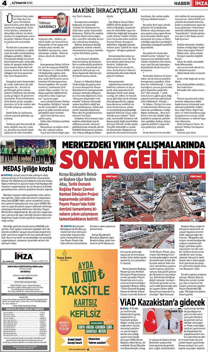 Konya İmza E-GAZETE (6 / 12 Mayıs 2026) 4