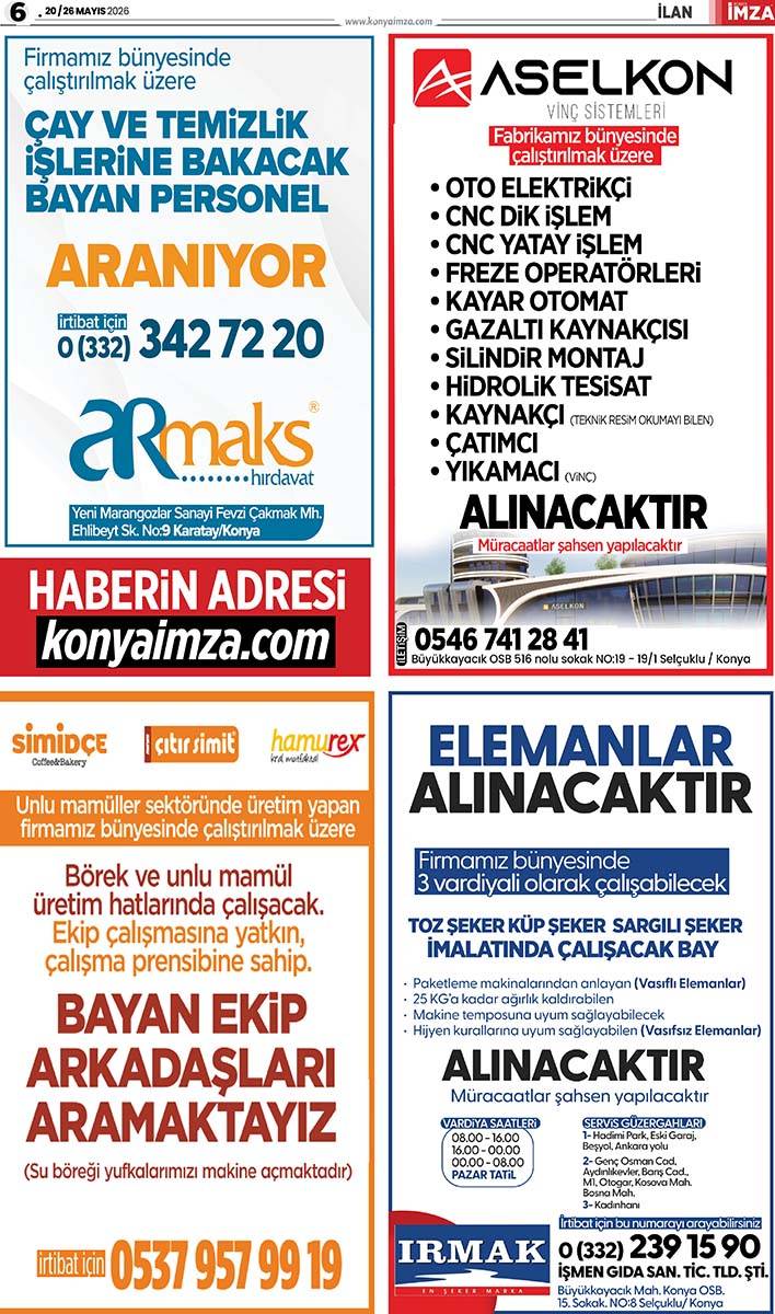 Konya İmza E-GAZETE (20 / 26 Mayıs 2026) 6