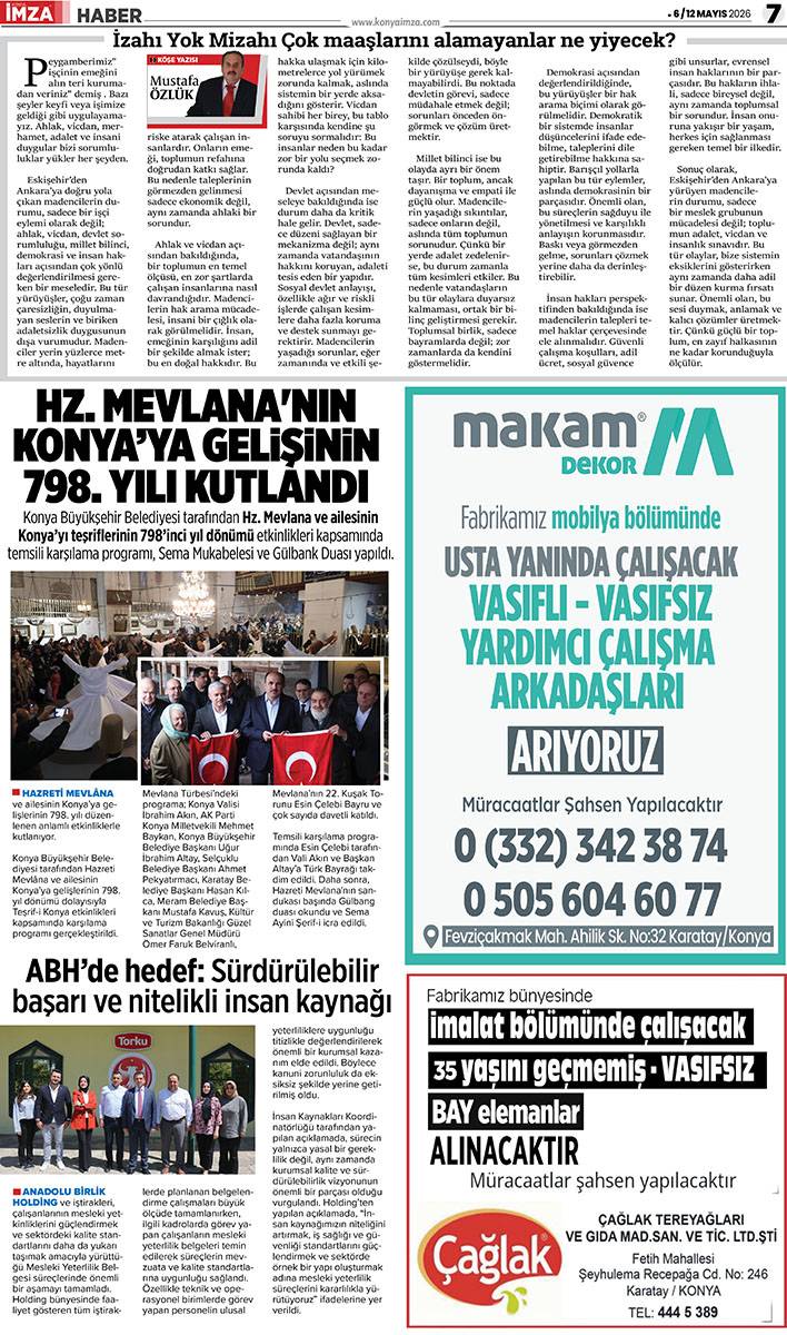 Konya İmza E-GAZETE (6 / 12 Mayıs 2026) 7