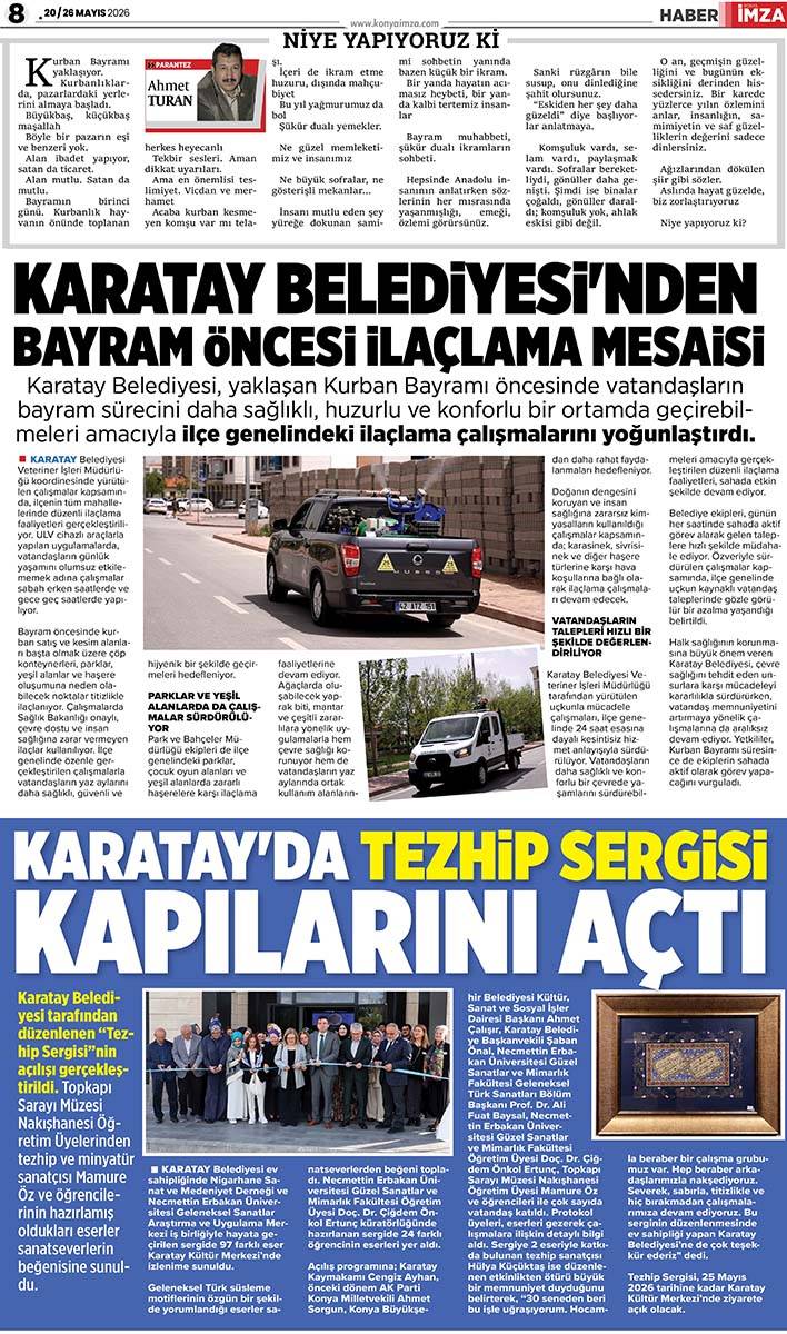 Konya İmza E-GAZETE (20 / 26 Mayıs 2026) 8