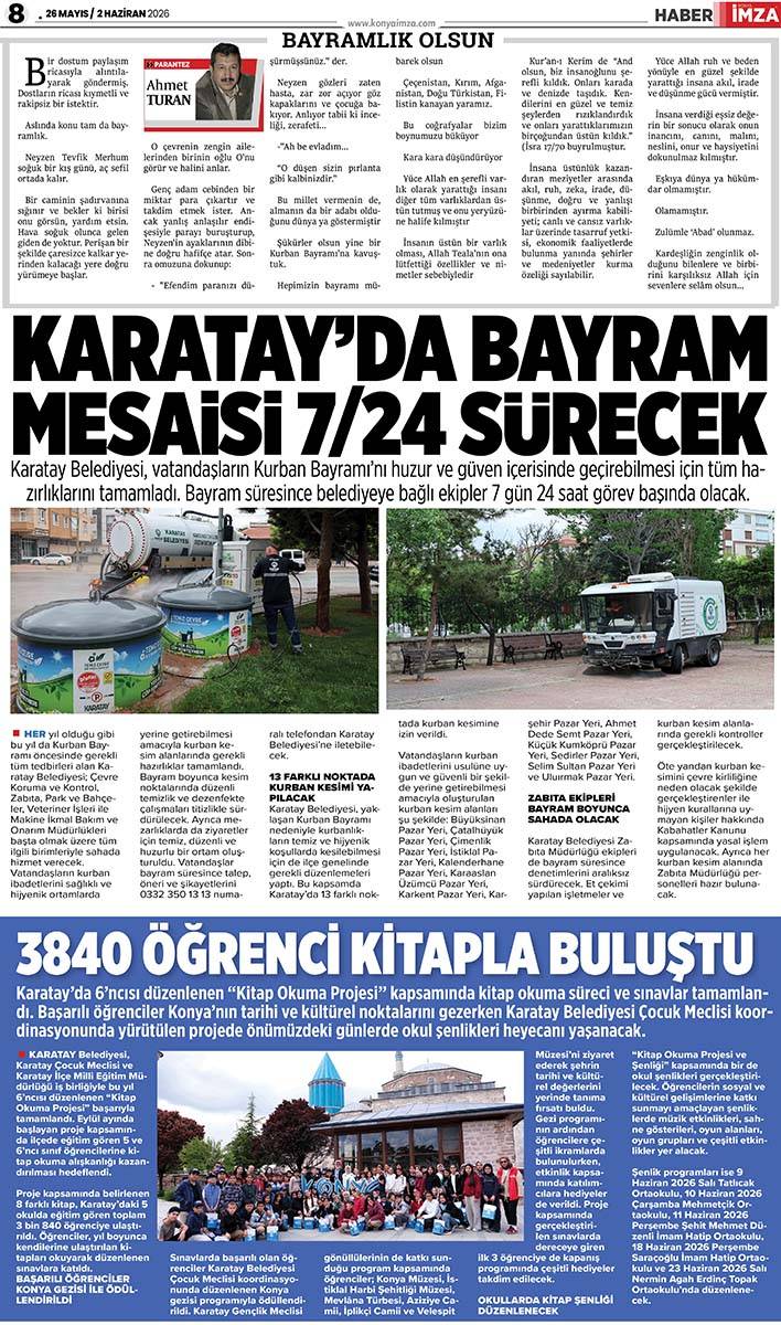 Konya İmza E-GAZETE (26 Mayıs / 2 Haziran 2026) 8