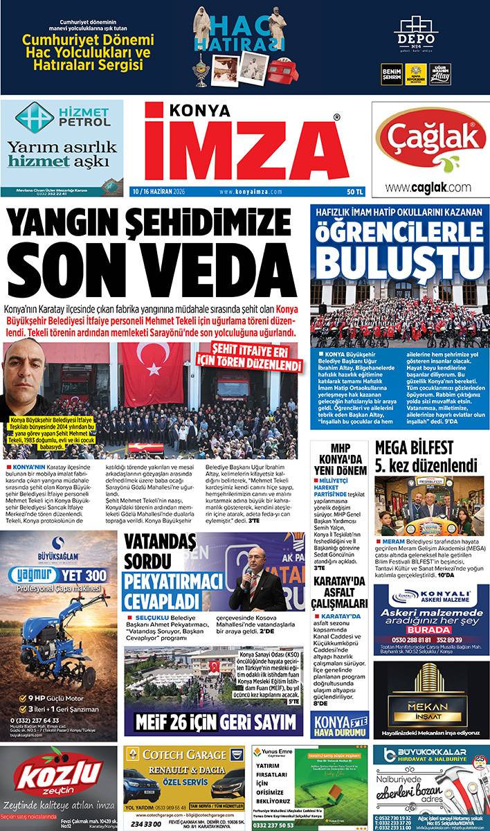 Konya İmza E-GAZETE (10 / 16 Haziran 2026) 1