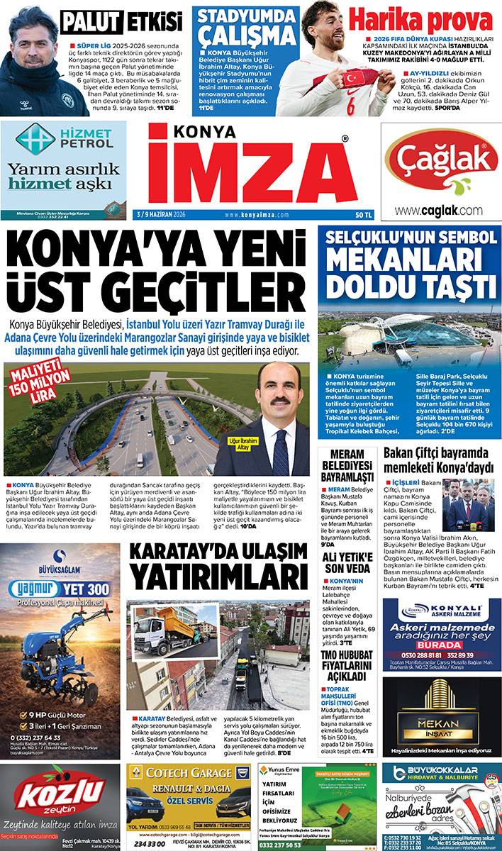 Konya İmza E-GAZETE (3 / 9 Haziran 2026) 1