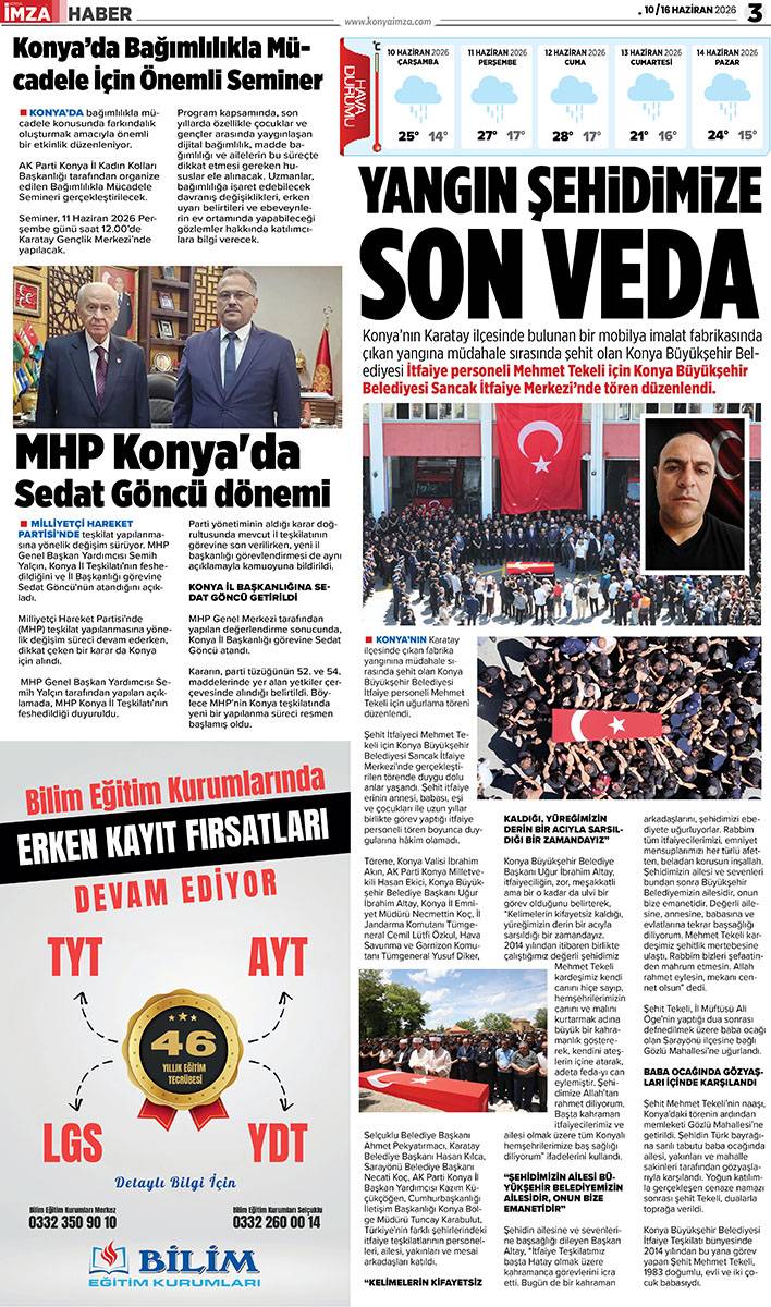 Konya İmza E-GAZETE (10 / 16 Haziran 2026) 3