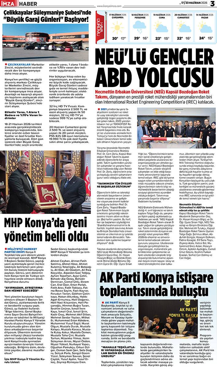 Konya İmza E-GAZETE (17 / 23 Haziran 2026) 3