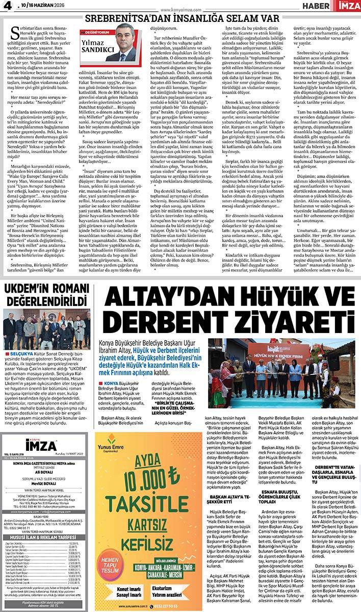 Konya İmza E-GAZETE (10 / 16 Haziran 2026) 4