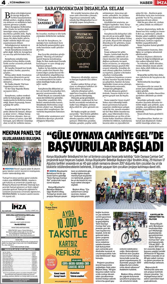 Konya İmza E-GAZETE (17 / 23 Haziran 2026) 4