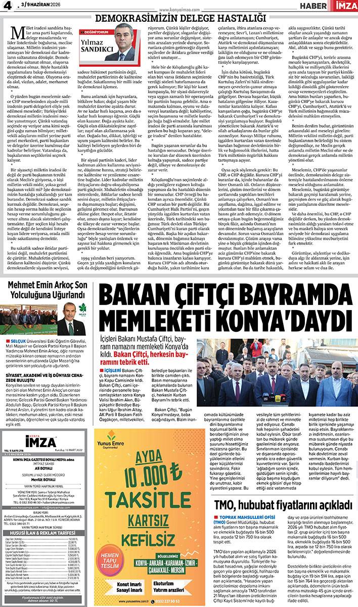 Konya İmza E-GAZETE (3 / 9 Haziran 2026) 4