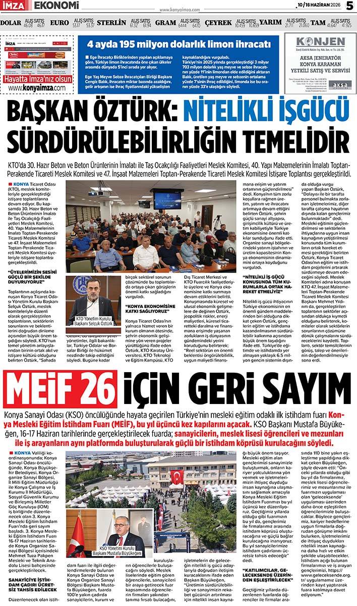 Konya İmza E-GAZETE (10 / 16 Haziran 2026) 5