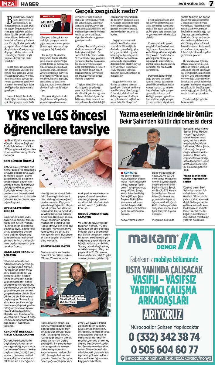 Konya İmza E-GAZETE (10 / 16 Haziran 2026) 7