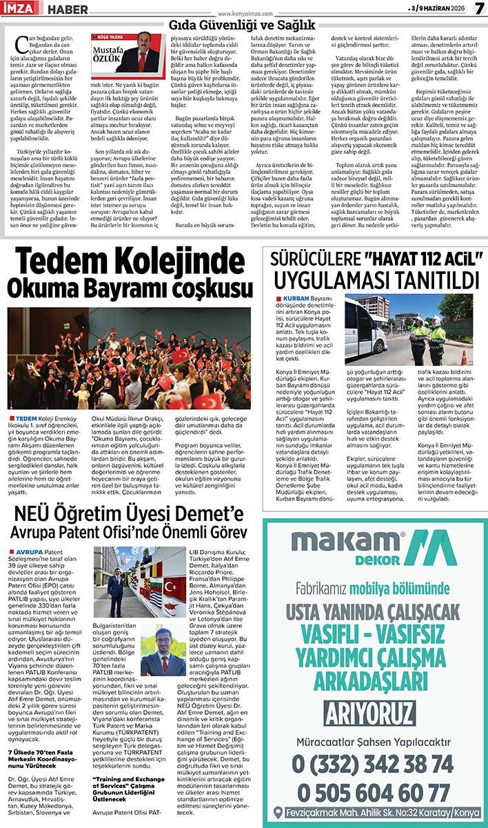 Konya İmza E-GAZETE (3 / 9 Haziran 2026) 7