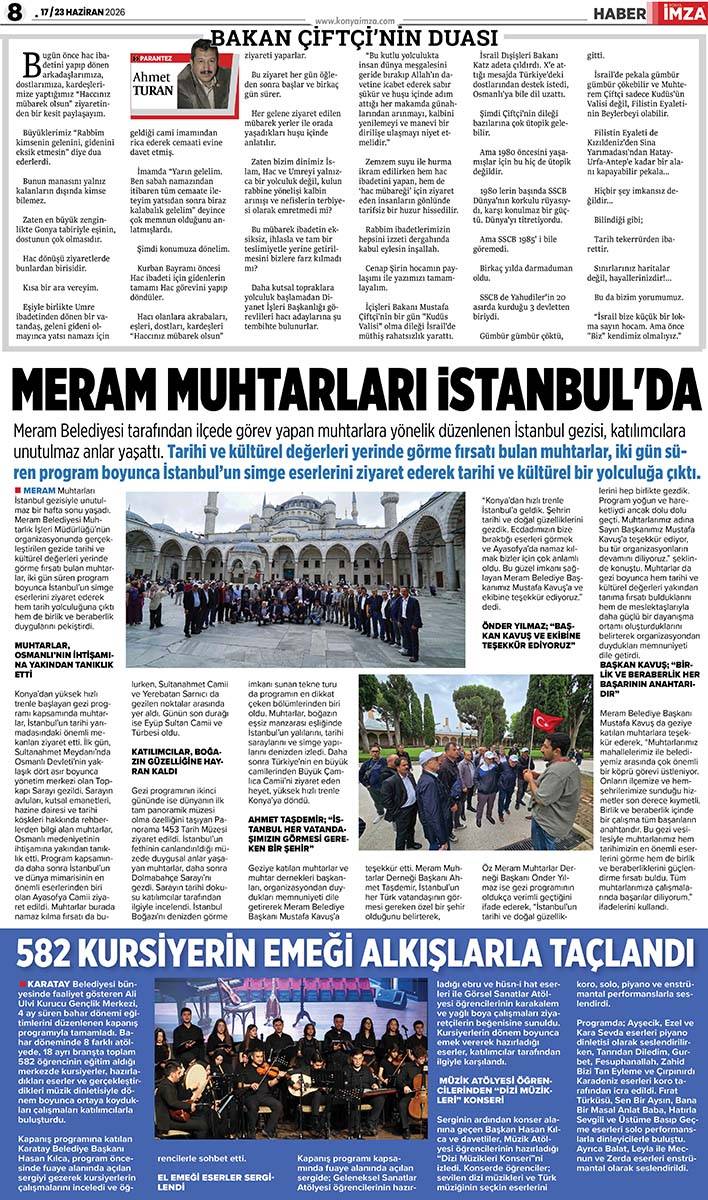 Konya İmza E-GAZETE (17 / 23 Haziran 2026) 8