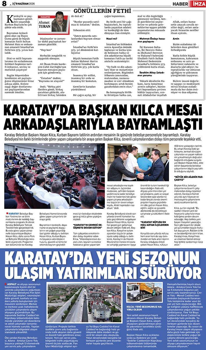 Konya İmza E-GAZETE (3 / 9 Haziran 2026) 8
