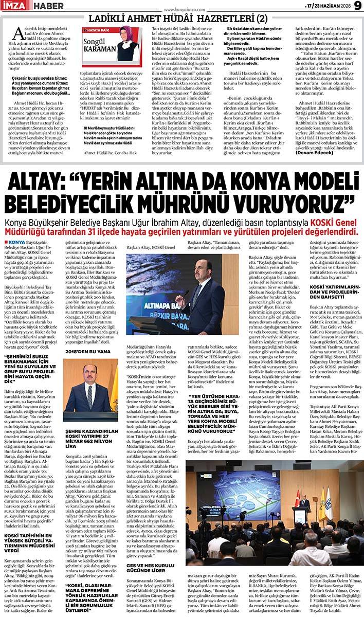 Konya İmza E-GAZETE (17 / 23 Haziran 2026) 9