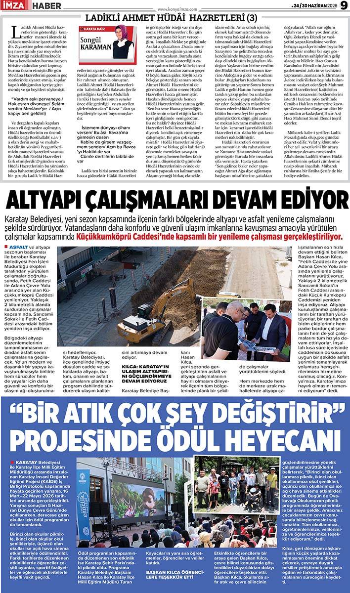 Konya İmza E-GAZETE (24 / 30 Haziran 2026) 9