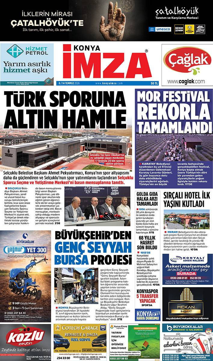 Konya İmza E-GAZETE  ( 8 / 14 Temmuz 2026) 1