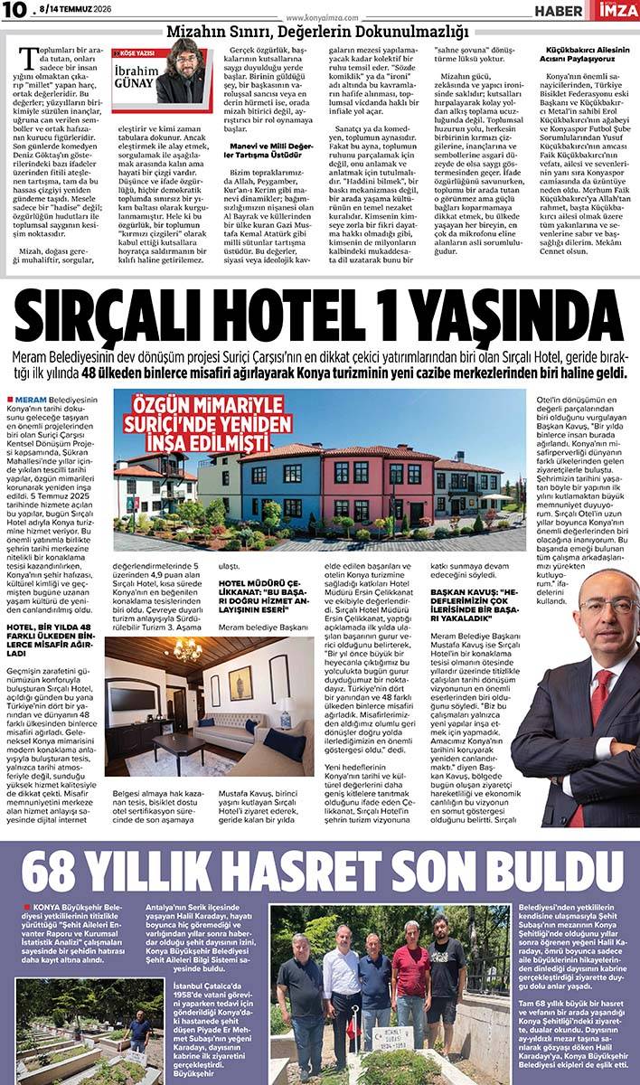 Konya İmza E-GAZETE  ( 8 / 14 Temmuz 2026) 10